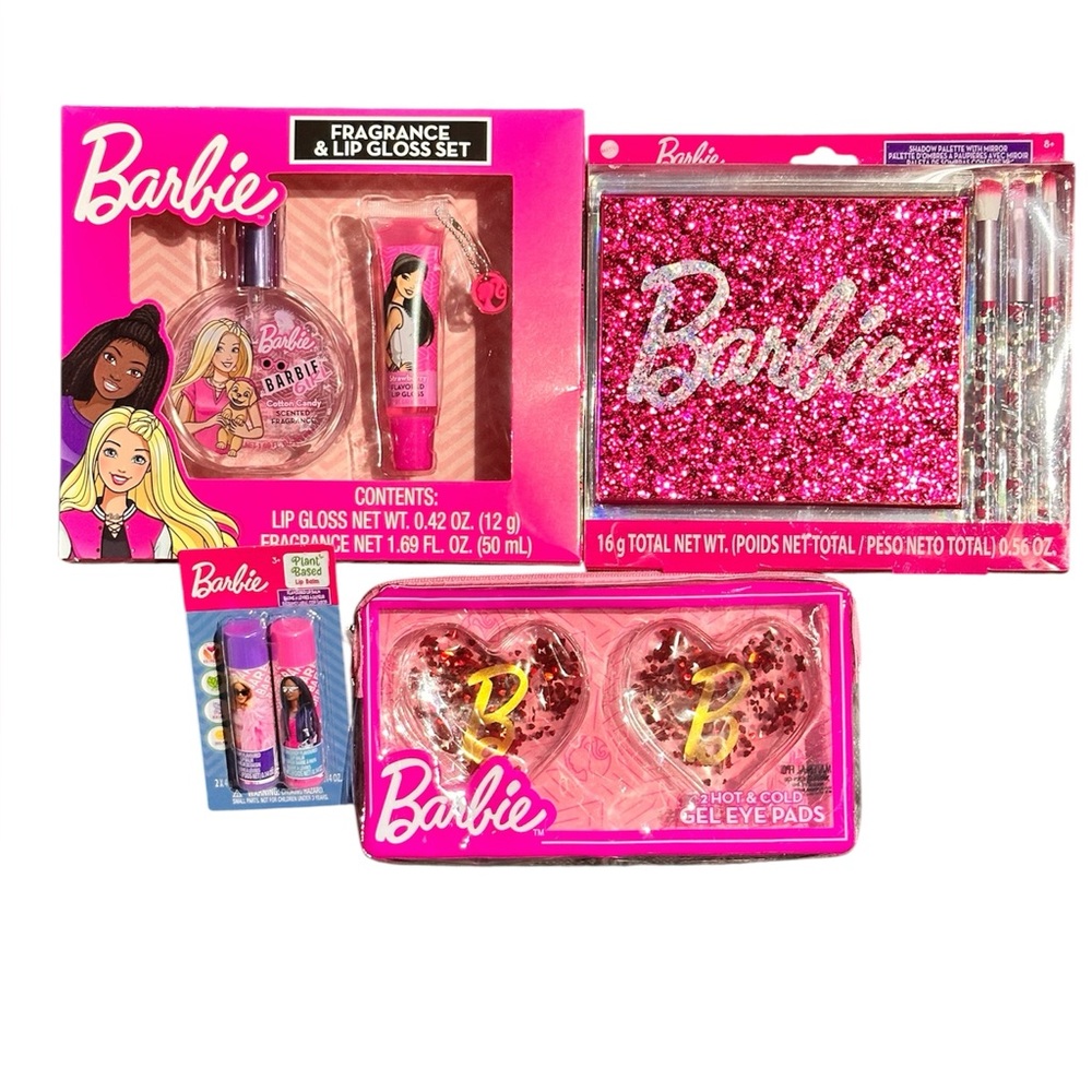 Barbie 4 Piece MakeUp/Beauty Bundle Everything Brand New In Original Packages.